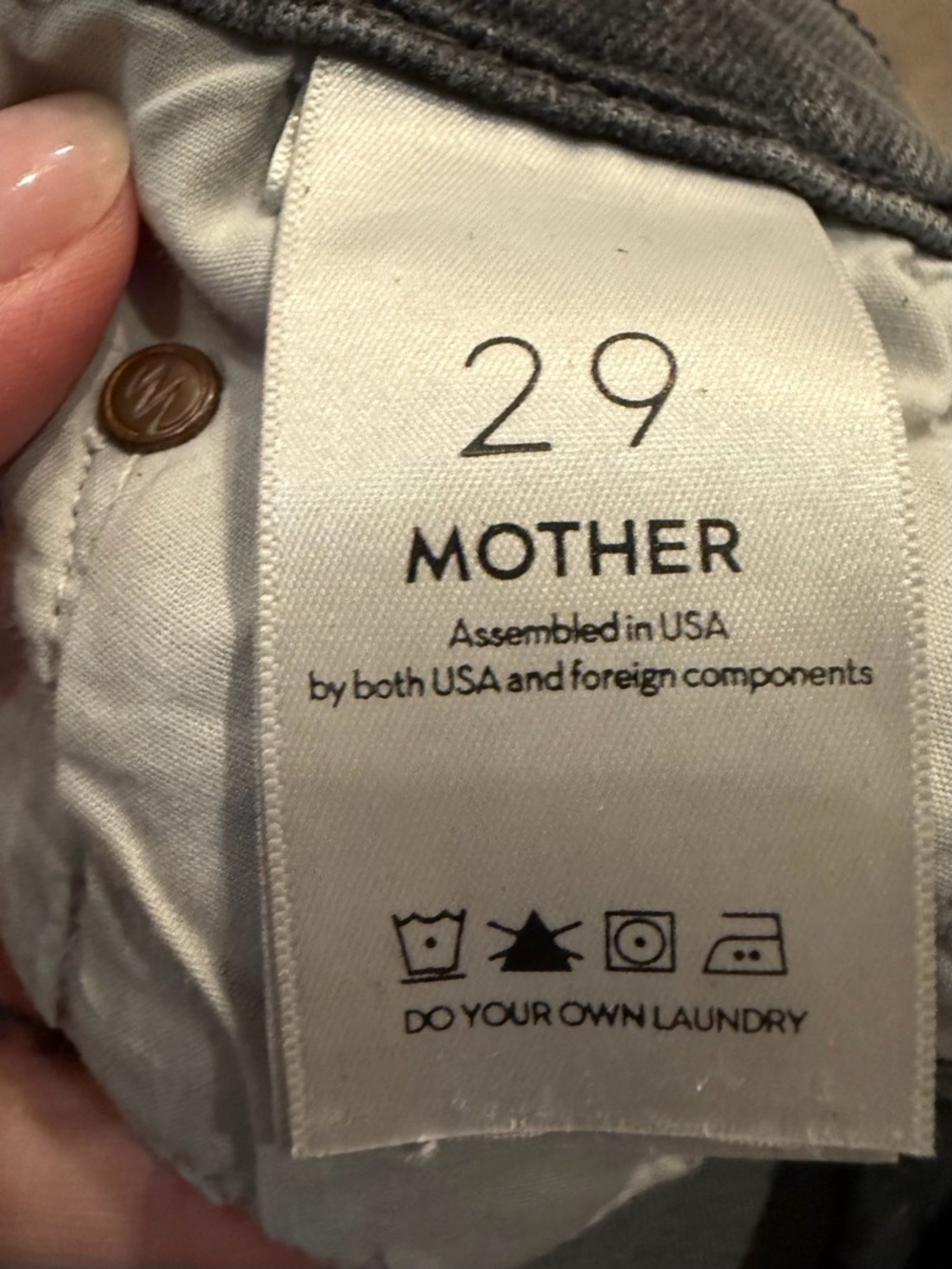 MOTHER The Insider Crop Fray Gray To the Moon Sz 29 Distressed Frayed Grunge Y2K - Picture 15 of 16